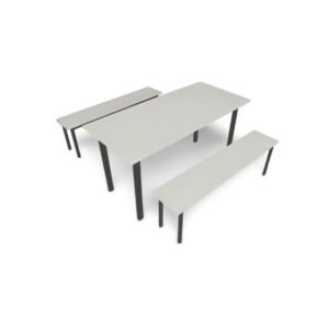 Conjunto Mesa de Refeitório com 2 Bancos