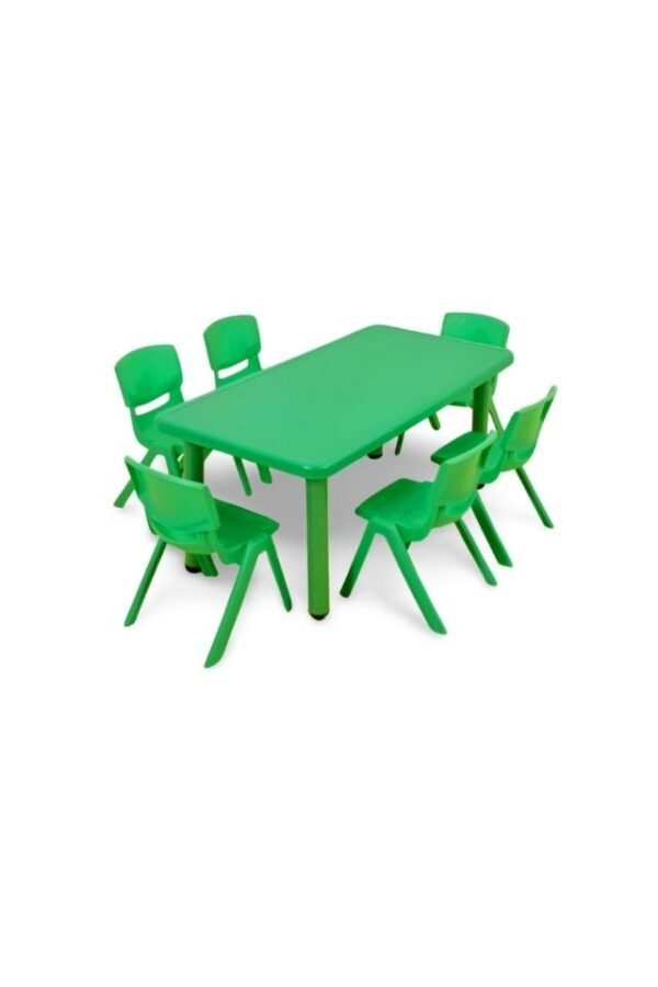 Conjunto Infantil: Mesa com 6 Cadeiras de Polipropileno